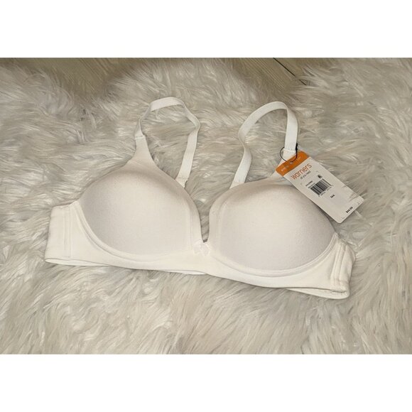 Warners Invisible Bliss Cotton Wire Free Bra with Lift Womens 34A White RN0141A - Picture 1 of 5